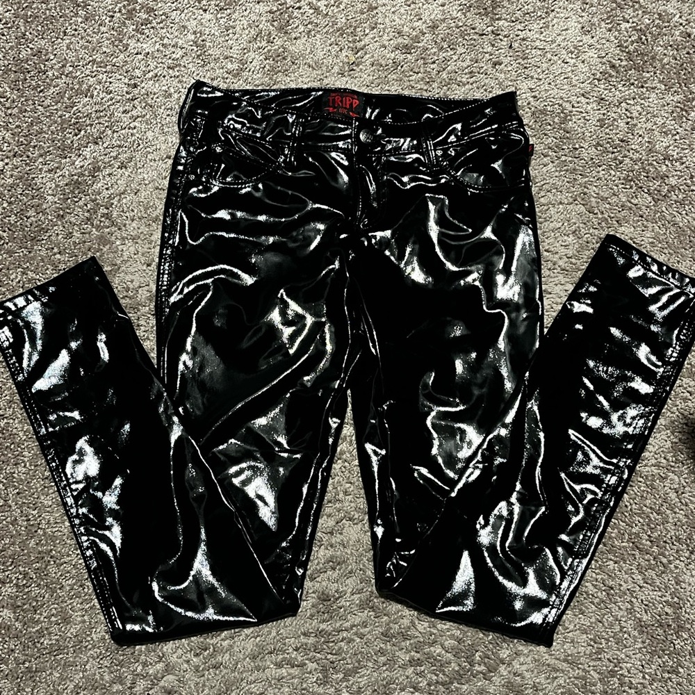 Tripp NYC Glossy Black Pants